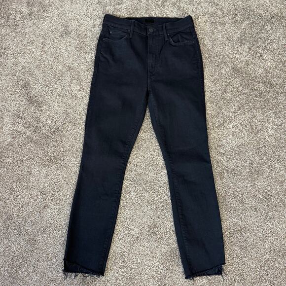 Mother The Stunner Zip Ankle Stepfray Size 26 Not Guilty Black Jeans Denim USA - Picture 1 of 13